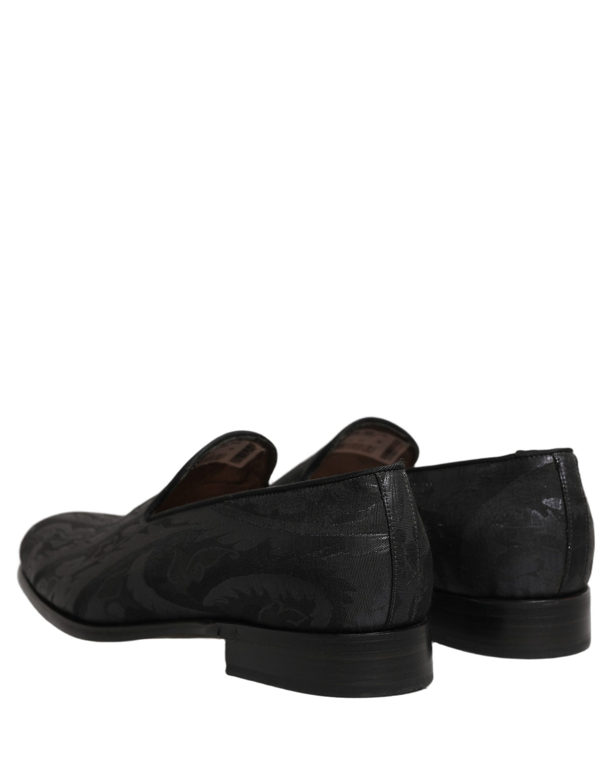 Dolce & Gabbana Black Brocade Men Slip-On Dress Loafers