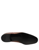 Dolce & Gabbana Pink Brocade Men Slip-On Dress Loafers