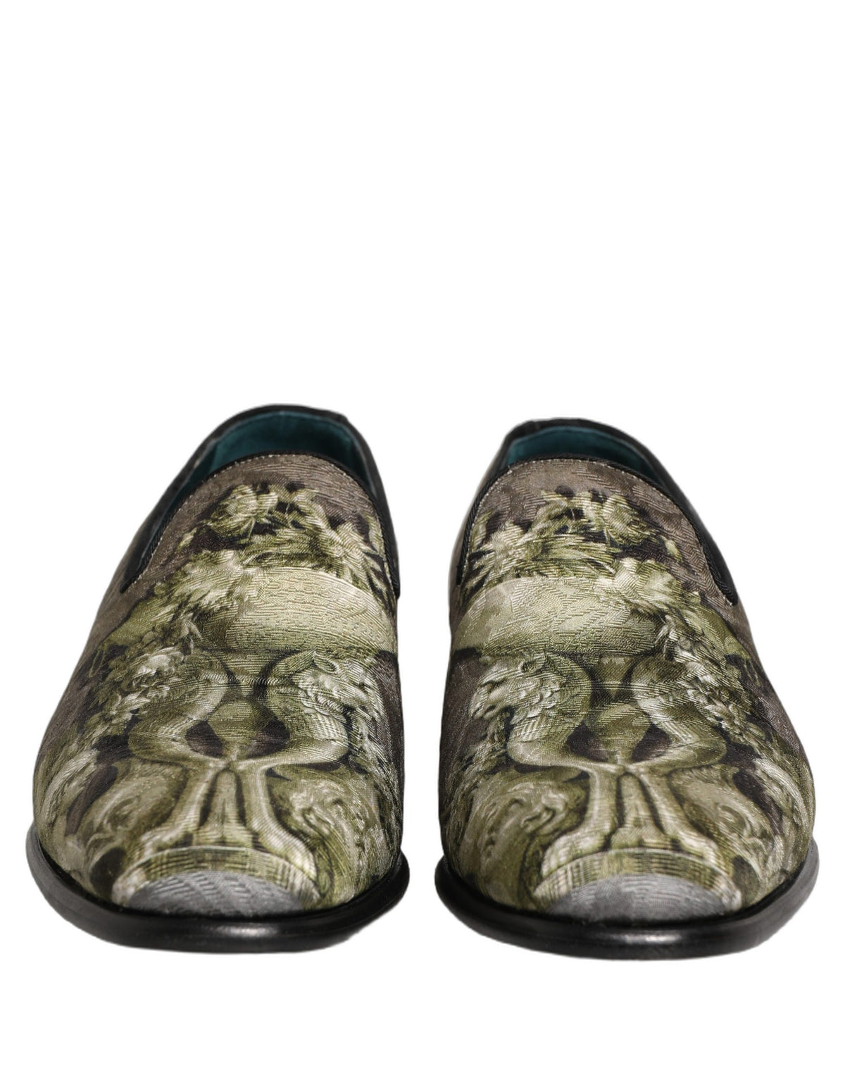 Dolce & Gabbana Brown Baroque Print Slip-On Loafers