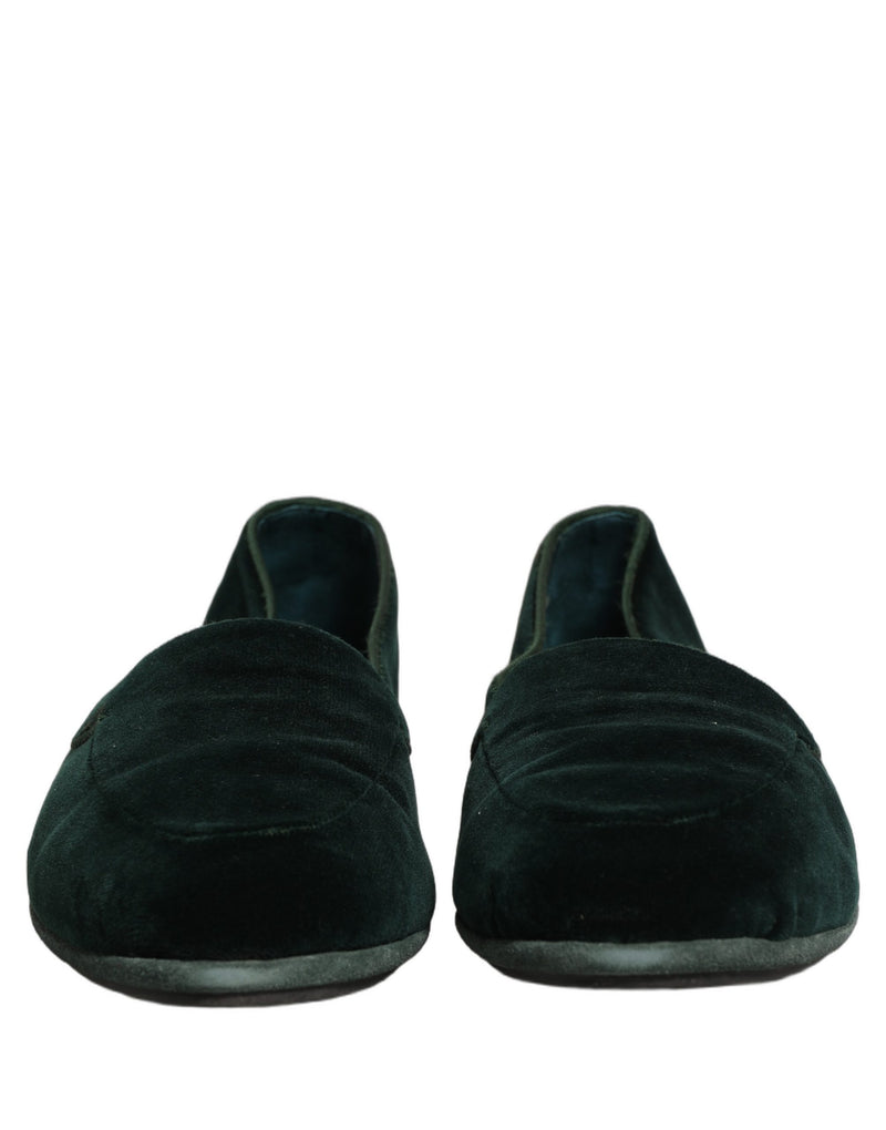 Dolce & Gabbana Green Velvet Slip-On Loafers for Men