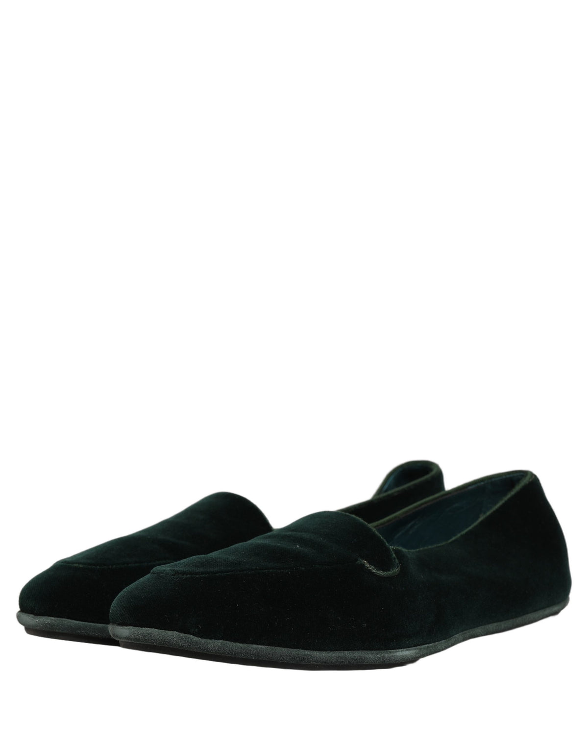 Dolce & Gabbana Green Velvet Slip-On Loafers for Men