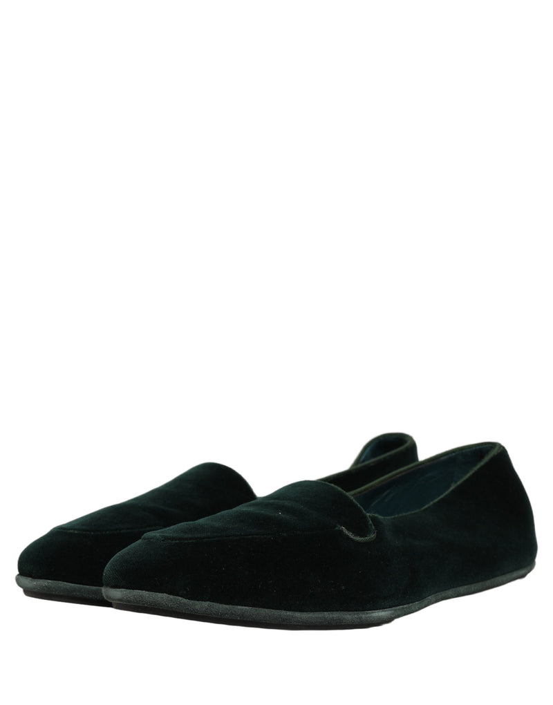 Dolce & Gabbana Green Velvet Slip-On Loafers for Men