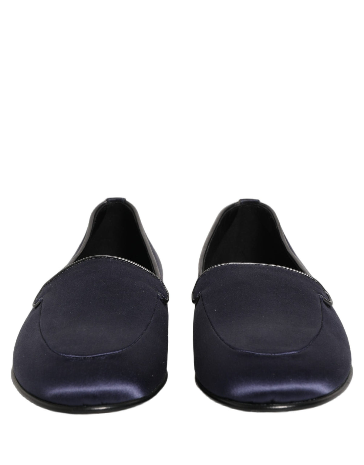 Dolce & Gabbana Blue Satin Logo Slip-On Loafers for Men