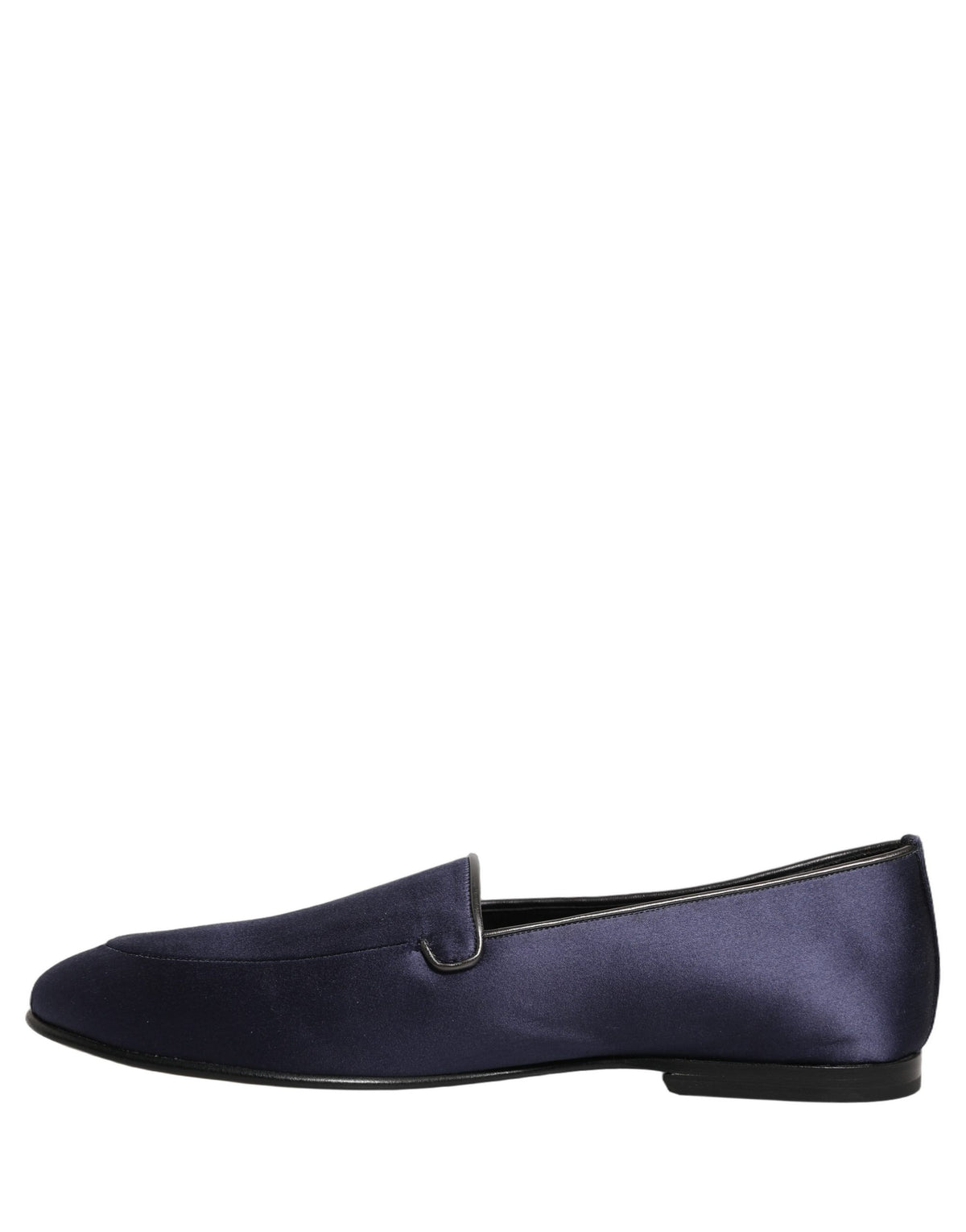 Dolce & Gabbana Blue Satin Logo Slip-On Loafers for Men