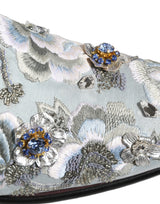 Dolce & Gabbana White Floral Embellished Loafers for Men