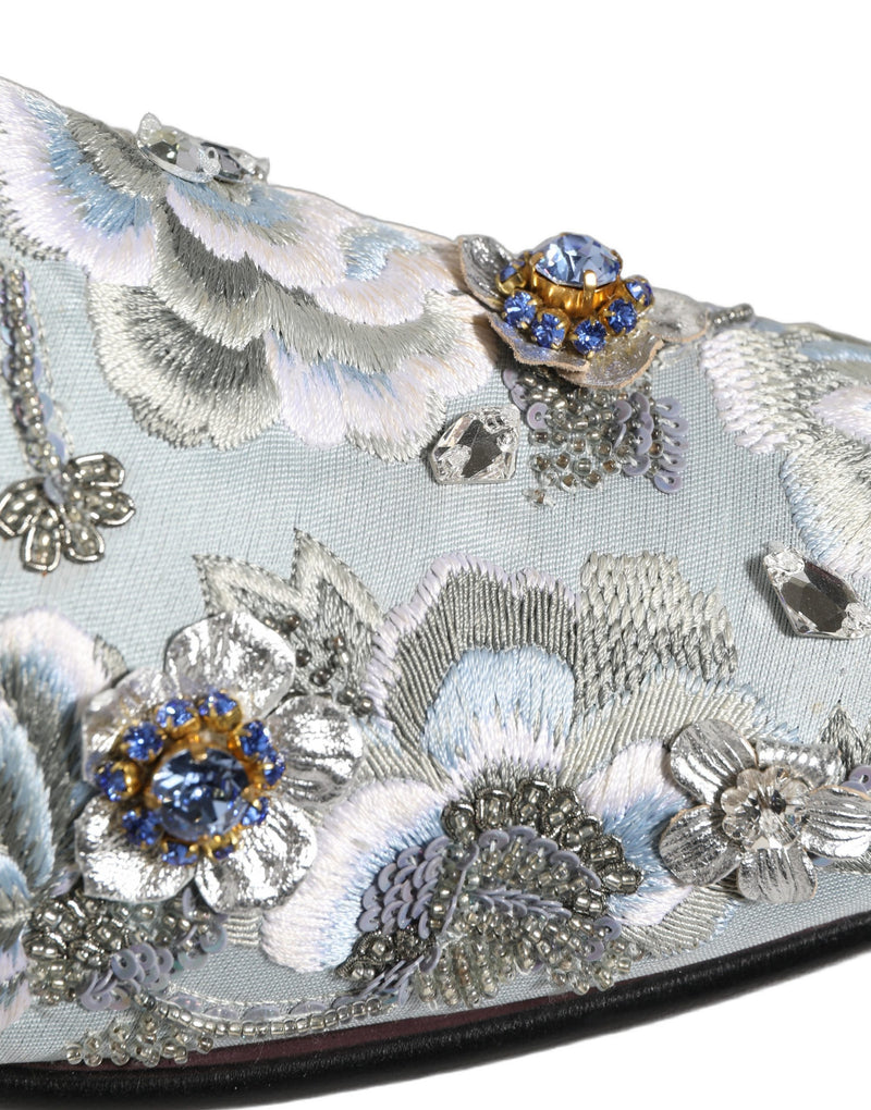 Dolce & Gabbana White Floral Embellished Loafers for Men