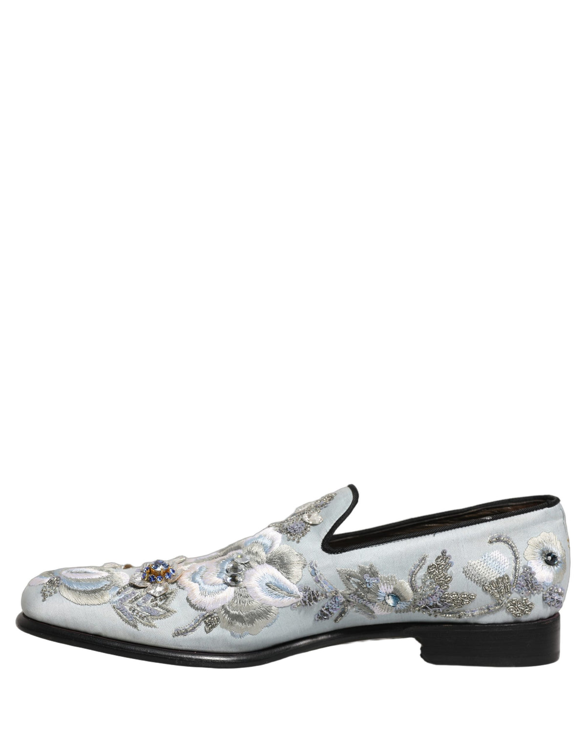 Dolce & Gabbana White Floral Embellished Loafers for Men