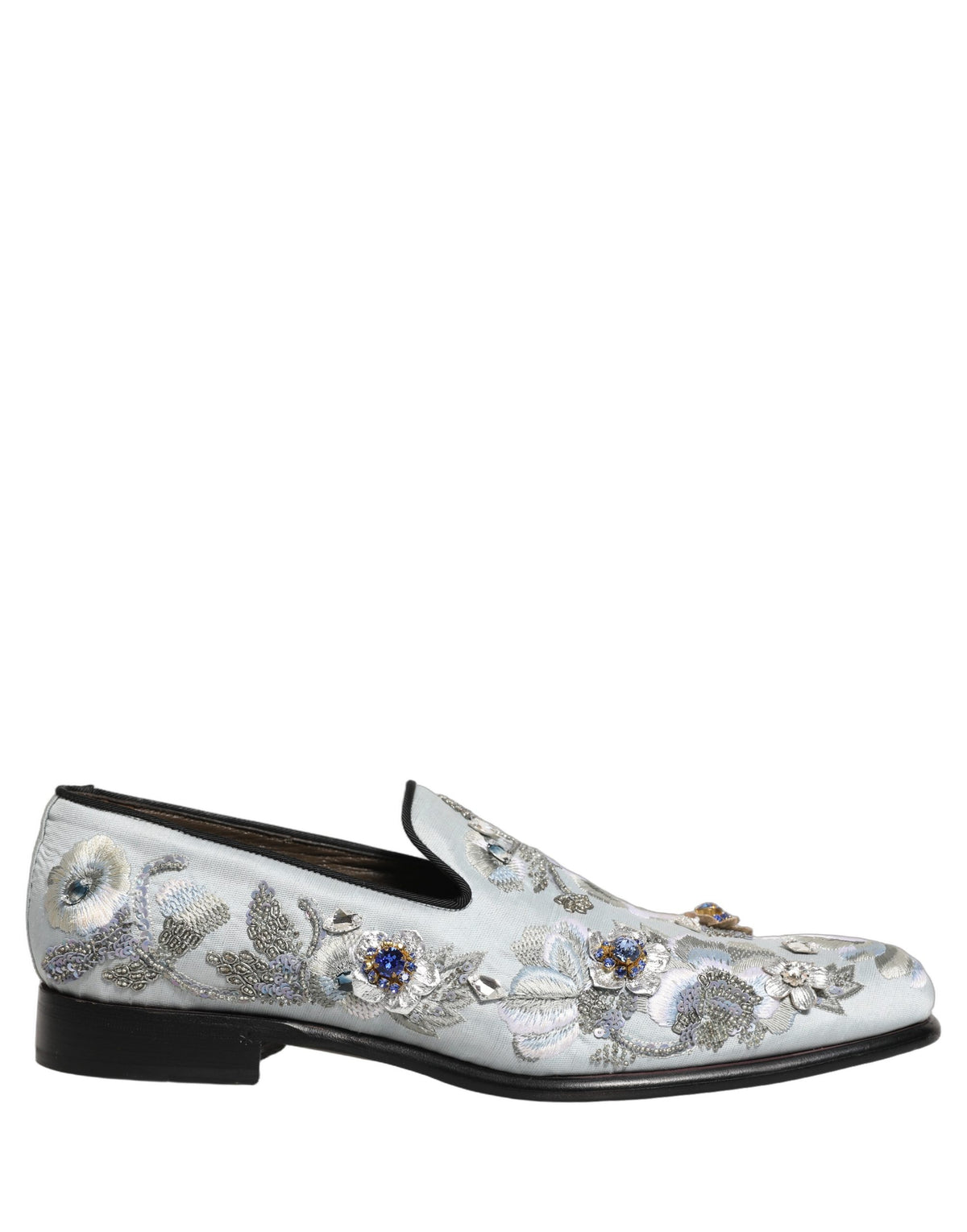Dolce & Gabbana White Floral Embellished Loafers for Men