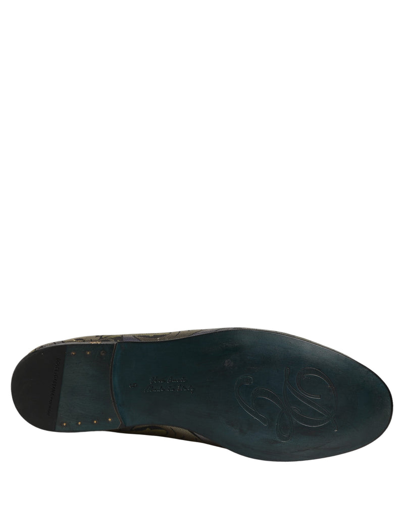 Dolce & Gabbana Multicolor Floral Jacquard Men Loafers Shoes