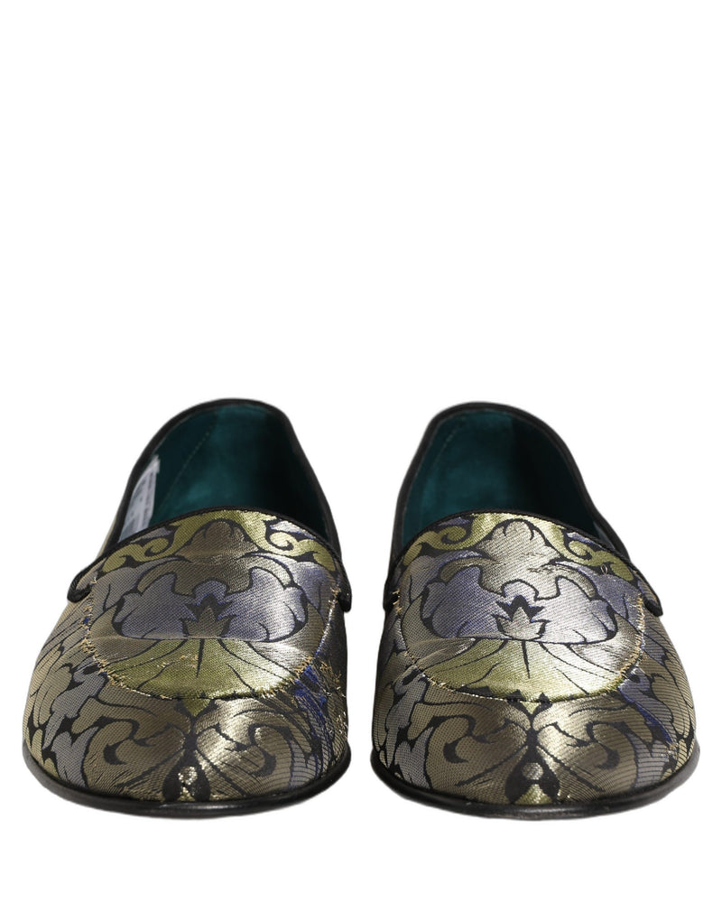 Dolce & Gabbana Multicolor Floral Jacquard Men Loafers Shoes