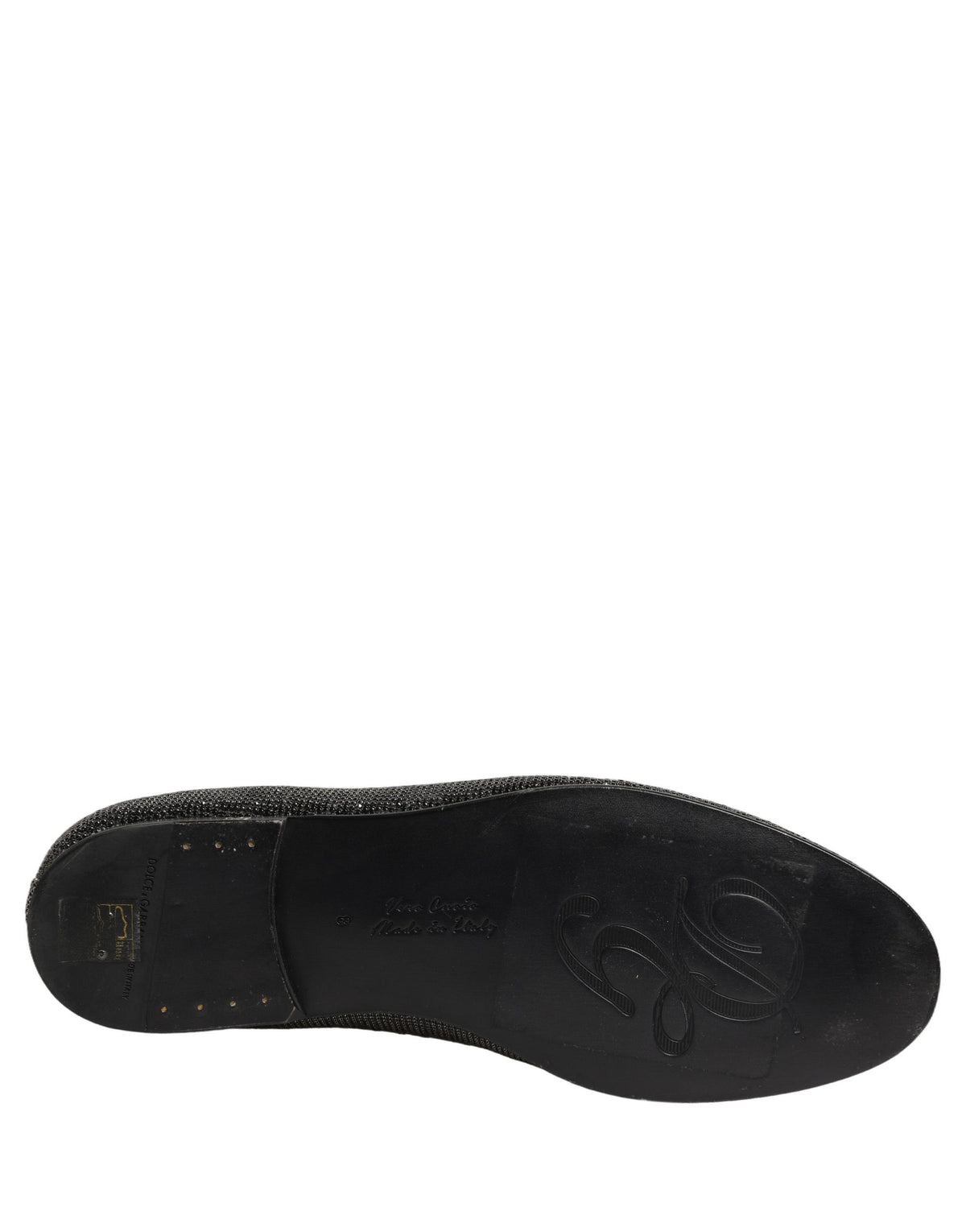 Dolce & Gabbana Black Crystal Embellished Loafers for Men