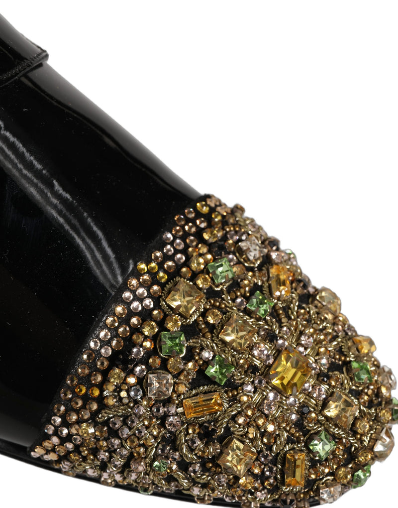Dolce & Gabbana Black Embellished Derby Dress Shoes for Men