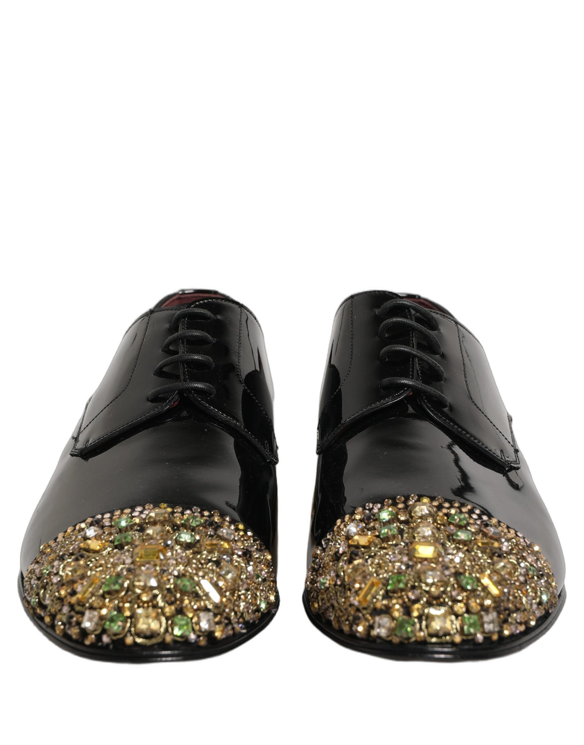 Dolce & Gabbana Black Embellished Derby Dress Shoes for Men