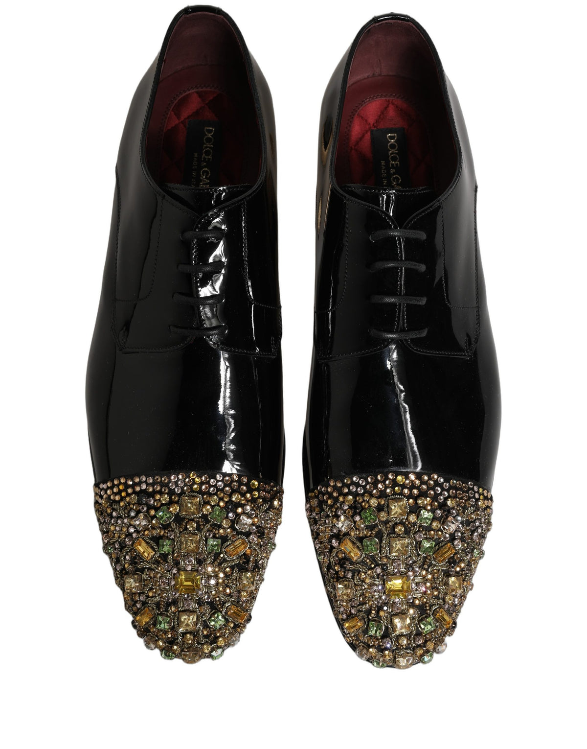 Dolce & Gabbana Black Embellished Derby Dress Shoes for Men