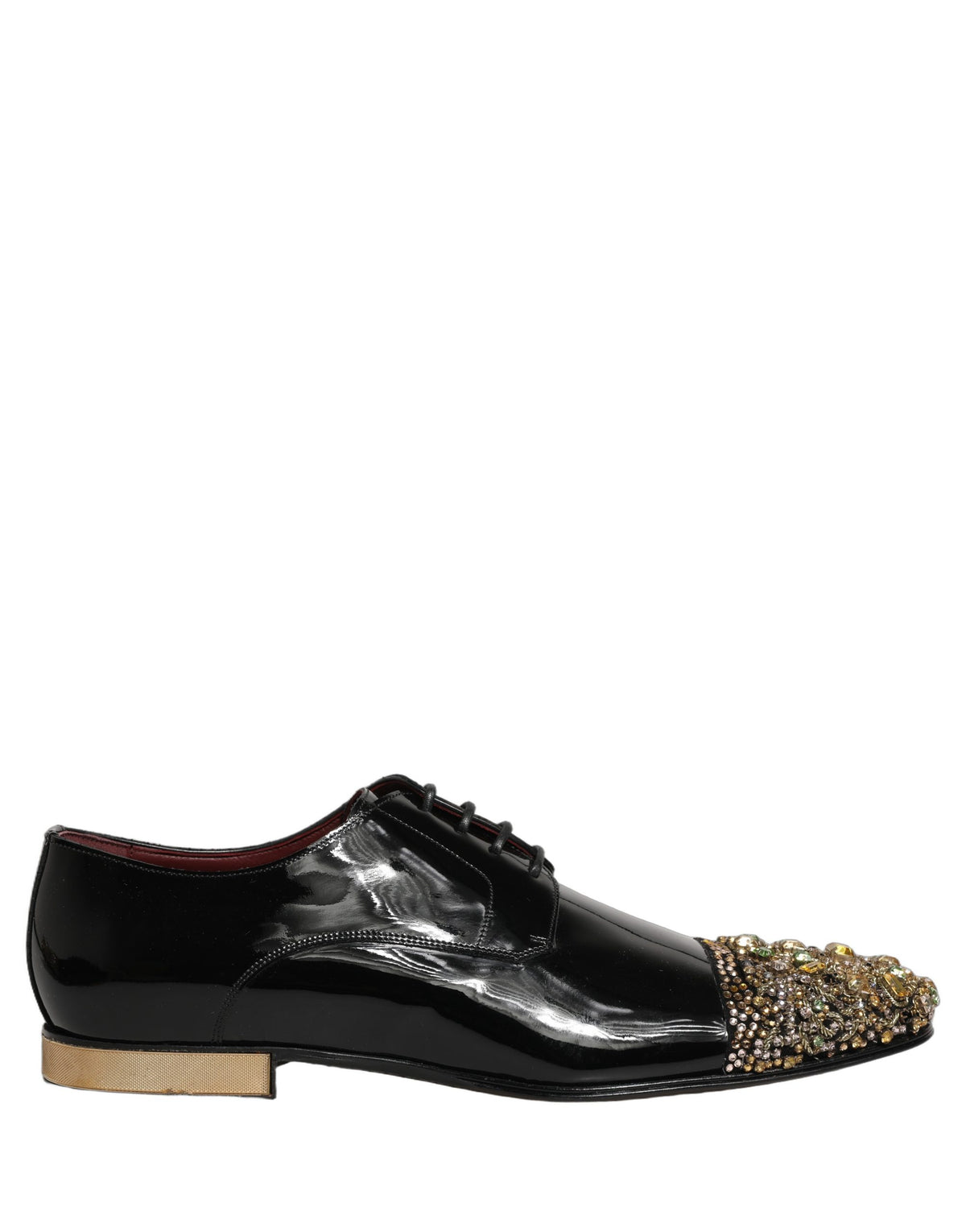 Dolce & Gabbana Black Embellished Derby Dress Shoes for Men