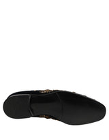 Dolce & Gabbana Black Velvet Embellished Dress Loafers