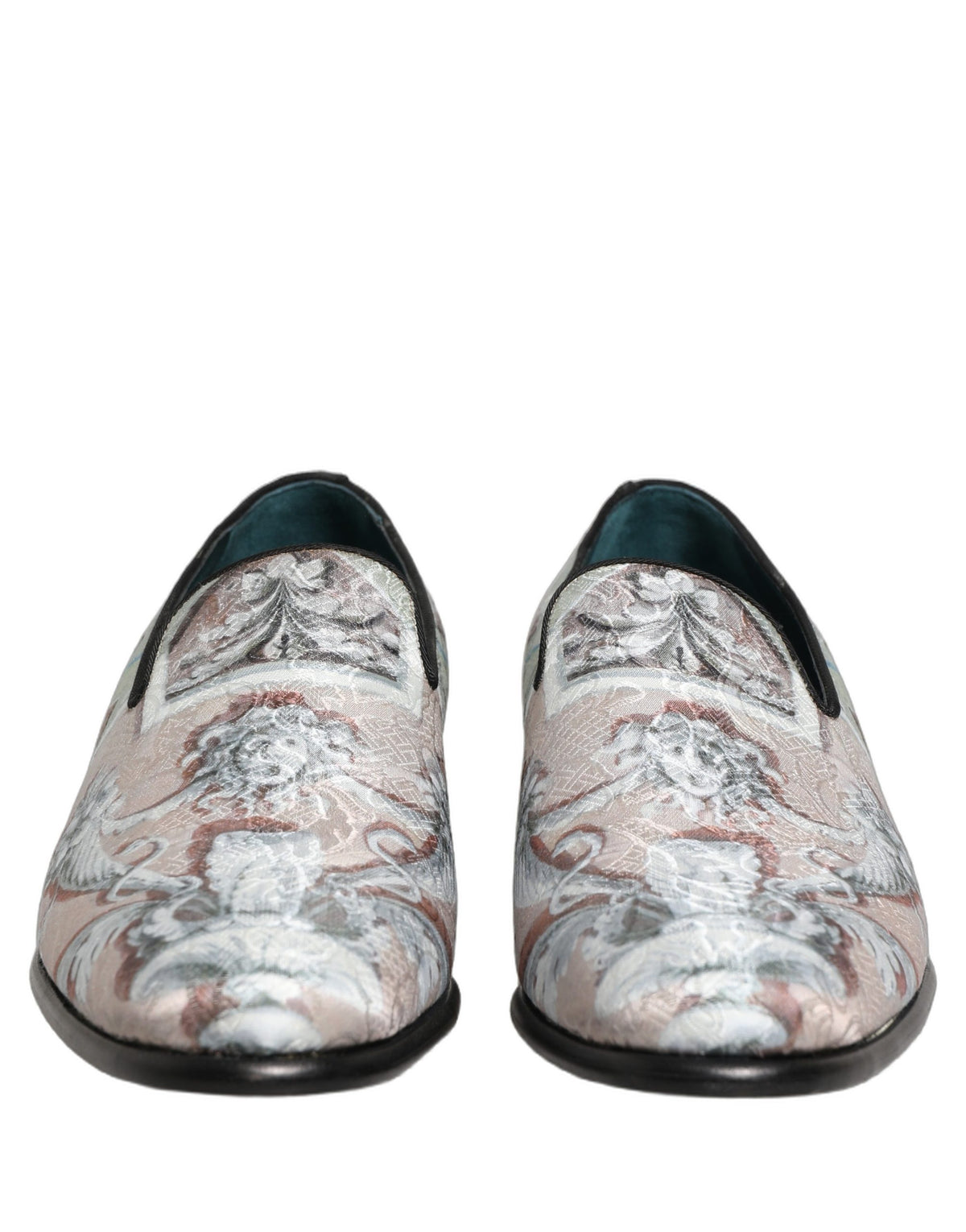 Dolce & Gabbana Multicolor Velvet Baroque Dress Loafers