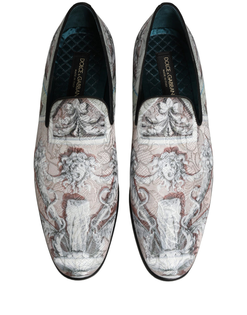 Dolce & Gabbana Multicolor Velvet Baroque Dress Loafers