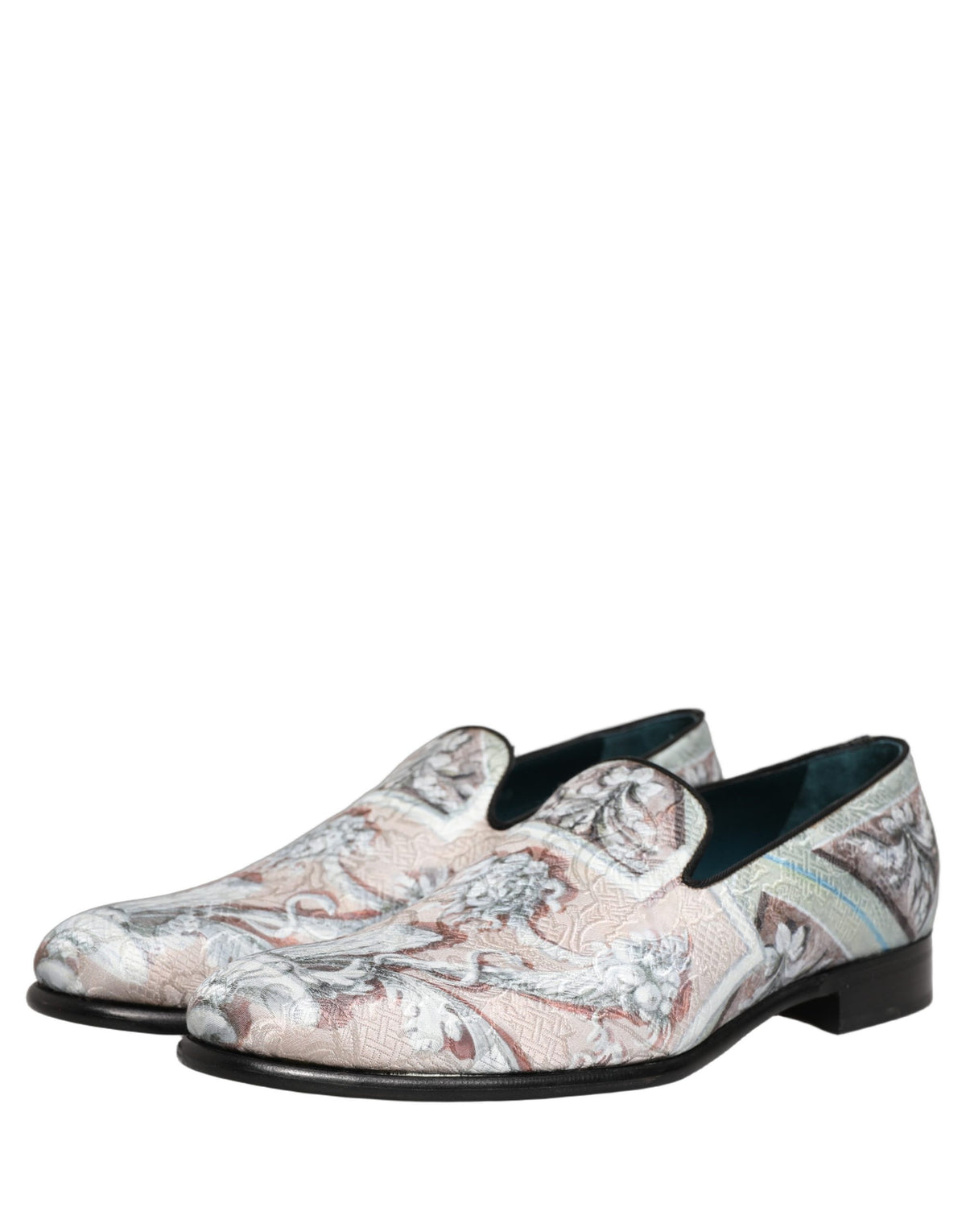 Dolce & Gabbana Multicolor Velvet Baroque Dress Loafers