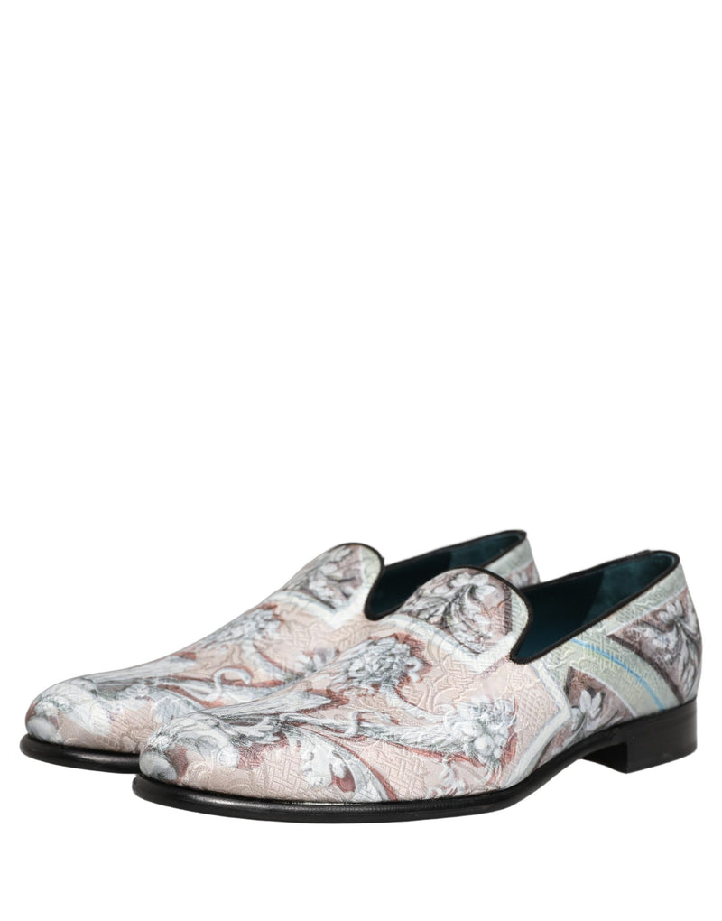 Dolce & Gabbana Multicolor Velvet Baroque Dress Loafers