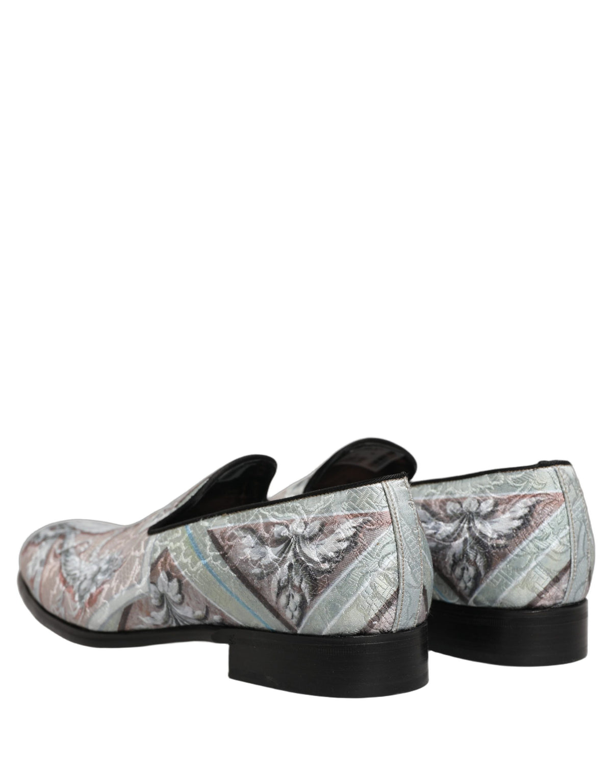 Dolce & Gabbana Multicolor Velvet Baroque Dress Loafers