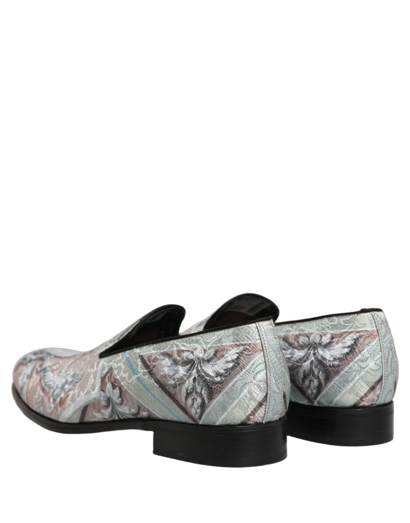 Dolce & Gabbana Multicolor Velvet Baroque Dress Loafers