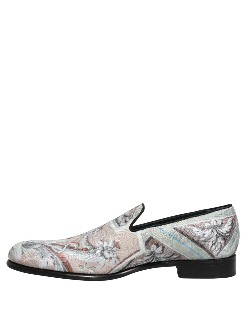 Dolce & Gabbana Multicolor Velvet Baroque Dress Loafers
