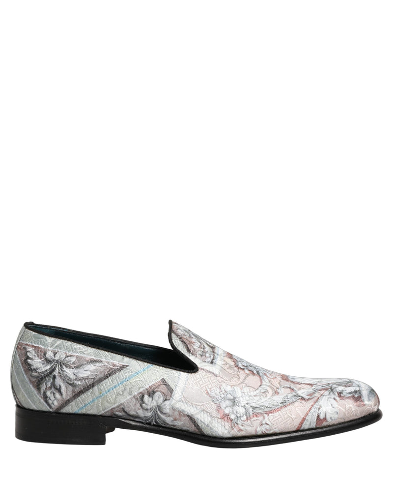 Dolce & Gabbana Multicolor Velvet Baroque Dress Loafers