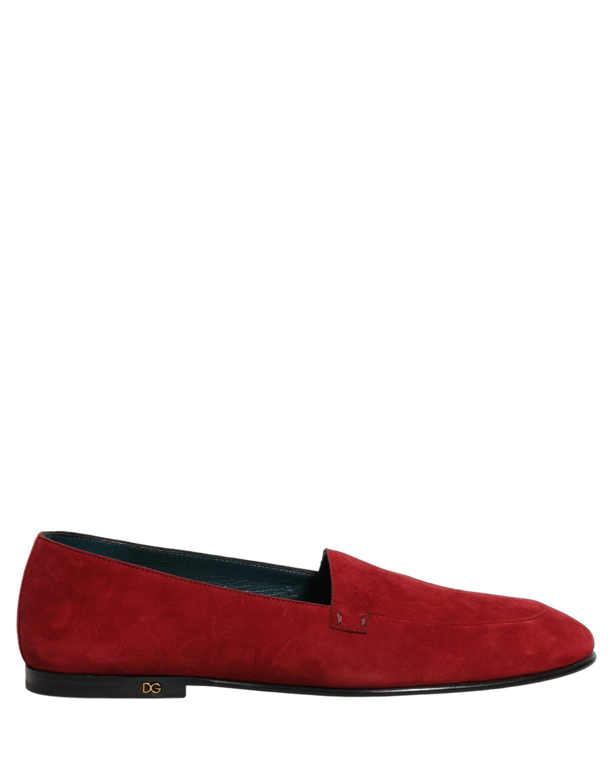 Dolce & Gabbana Red Suede Logo Slip-On Loafers for Men