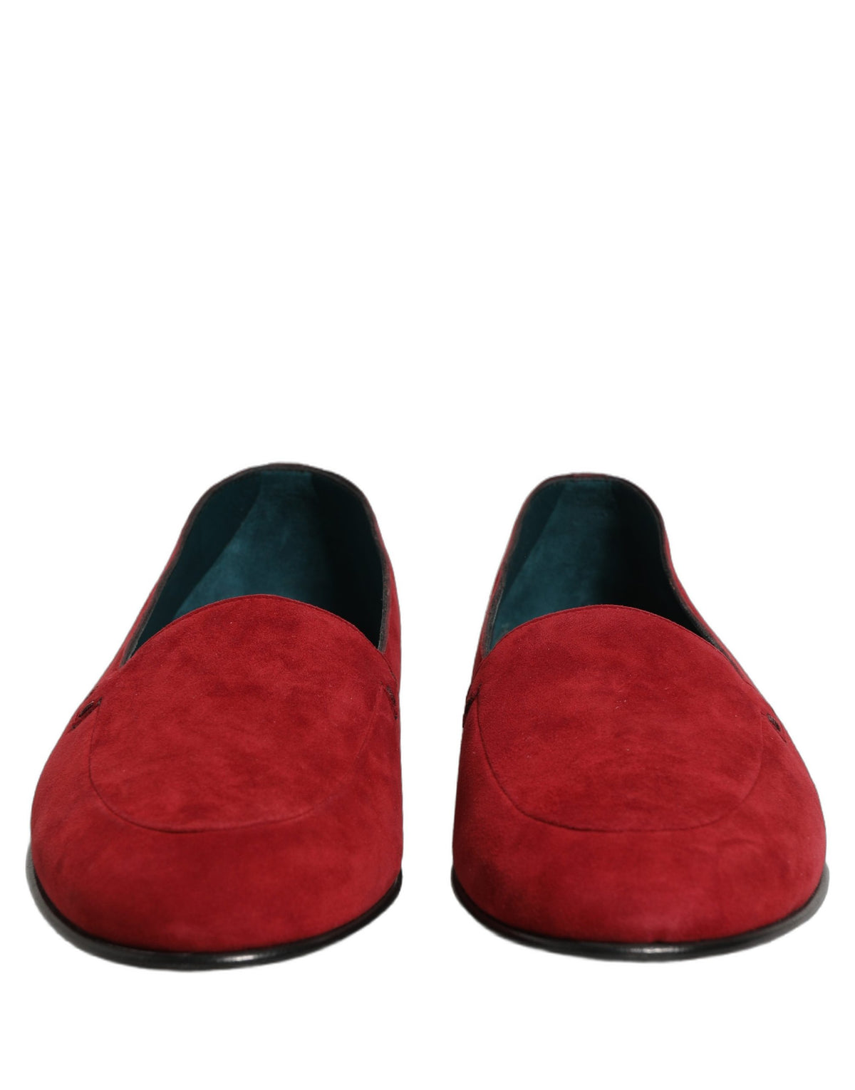 Dolce & Gabbana Red Suede Logo Slip-On Loafers for Men