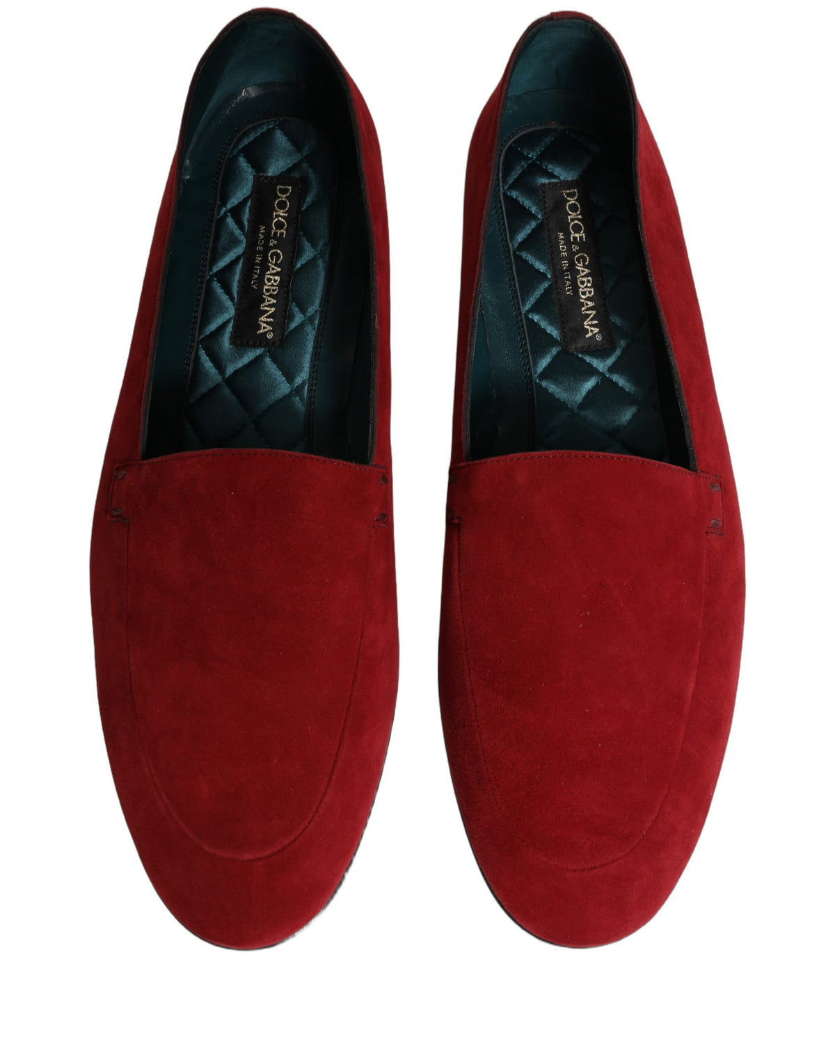 Dolce & Gabbana Red Suede Logo Slip-On Loafers for Men