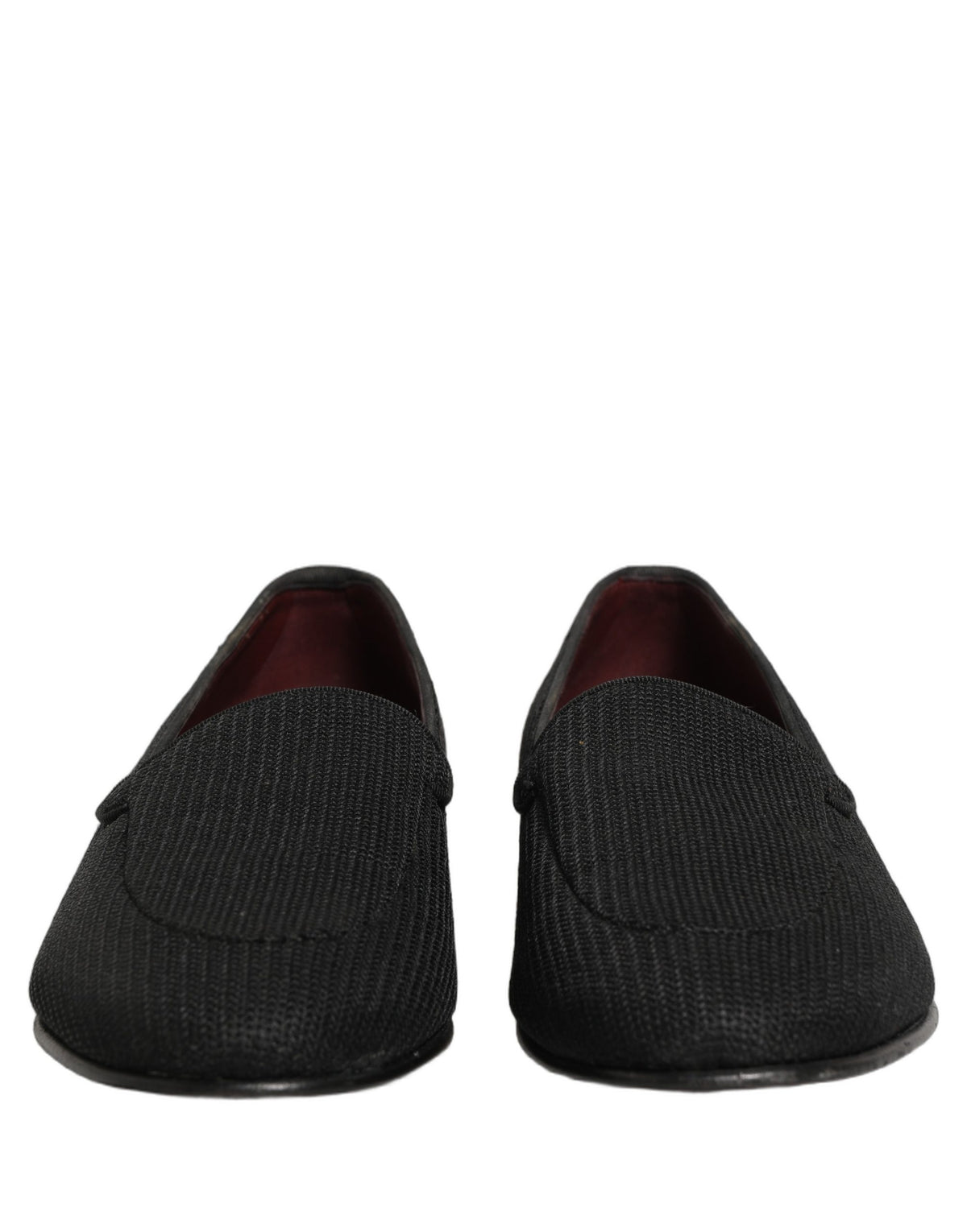 Dolce & Gabbana Black Woven Men Slip-On Dress Loafers