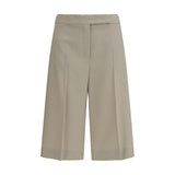 Max Mara Beige Wool Oves Aries Bermuda Shorts