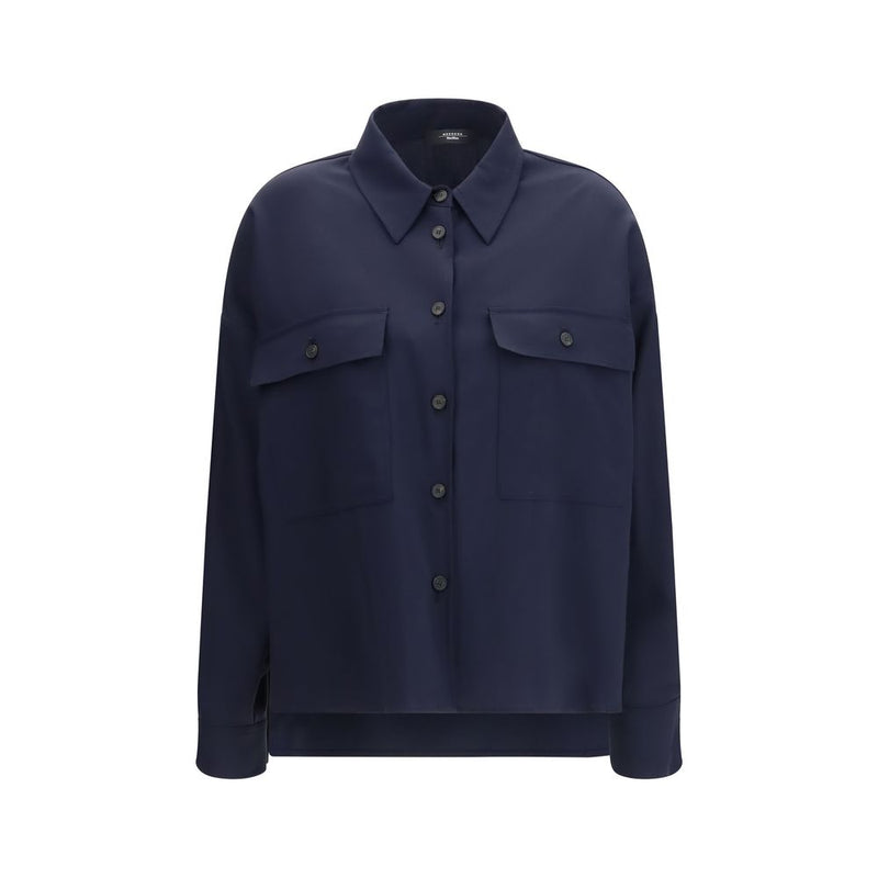 Max Mara Blue Wool Oves Aries Jacket