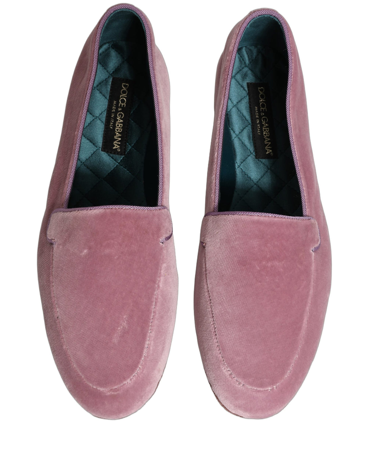 Dolce & Gabbana Pink Velvet Slip-On Loafers for Men