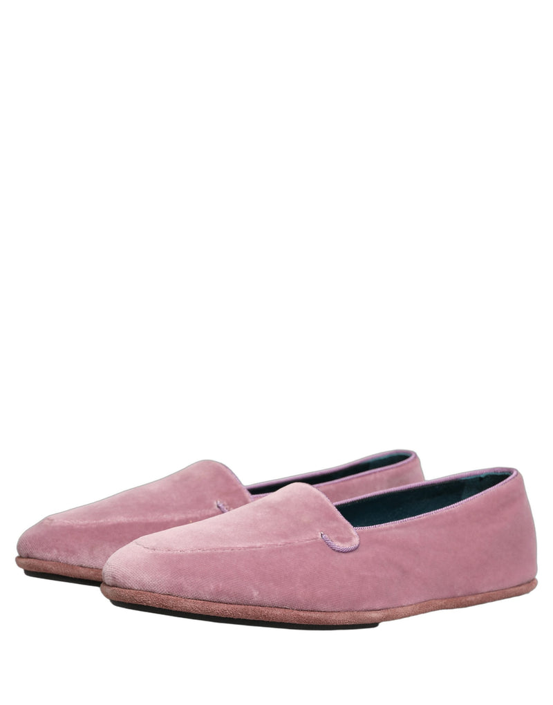 Dolce & Gabbana Pink Velvet Slip-On Loafers for Men