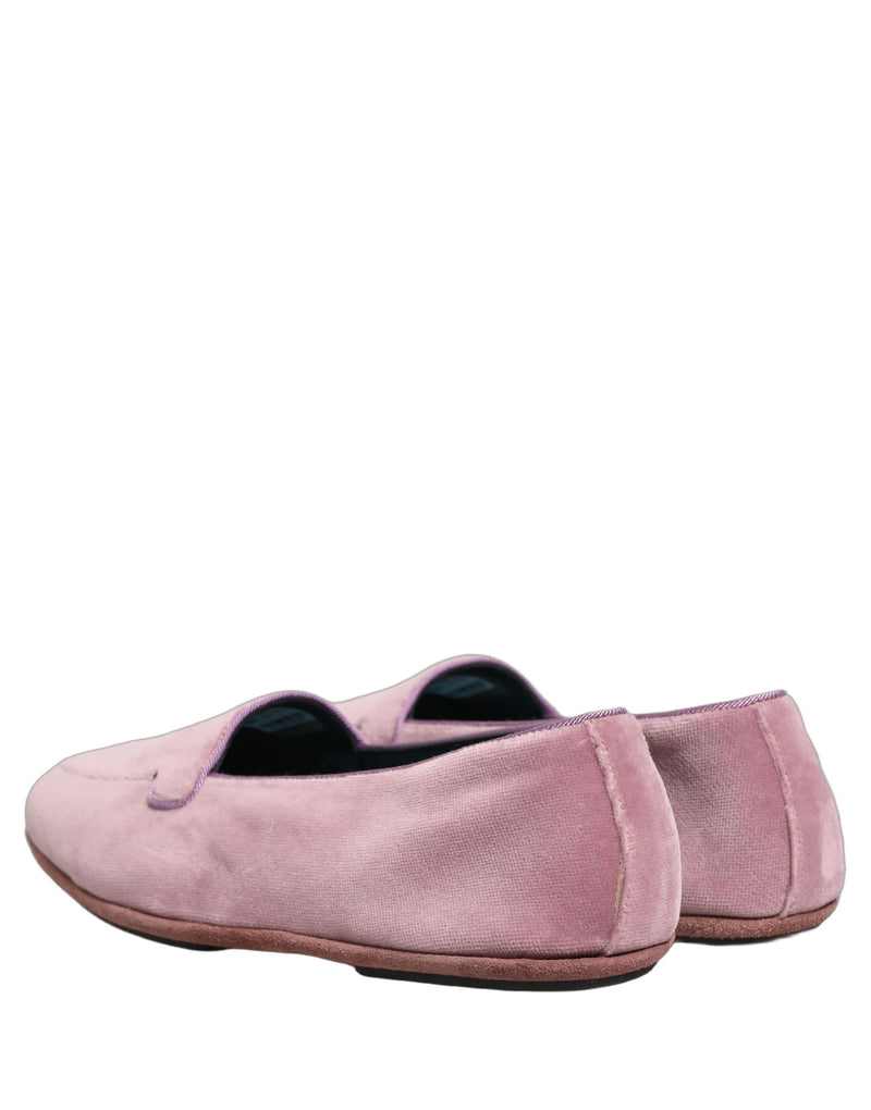 Dolce & Gabbana Pink Velvet Slip-On Loafers for Men