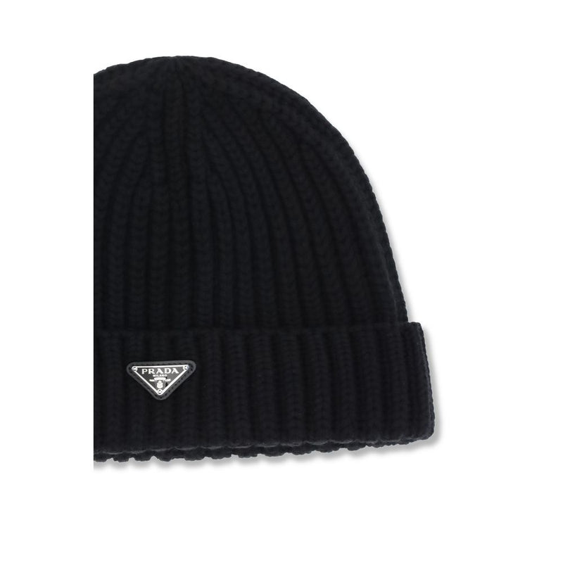 Prada Black Wool Oves Aries Beanie