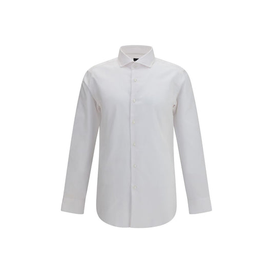 Hugo Boss Black White Cotton Dress Shirt for Men