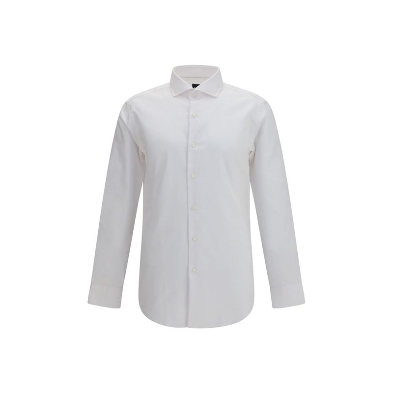 Hugo Boss Black White Cotton Dress Shirt for Men