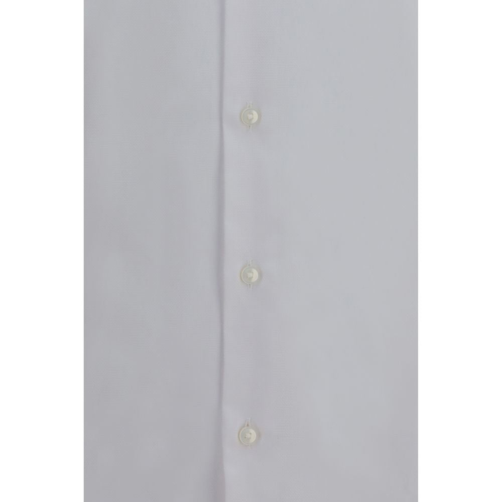 Hugo Boss Black White Cotton Dress Shirt for Men