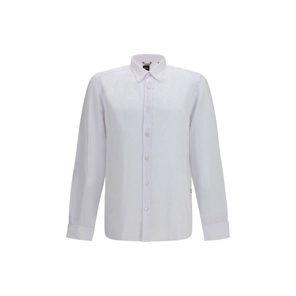 Chemise en lin blanche et noire Hugo Boss