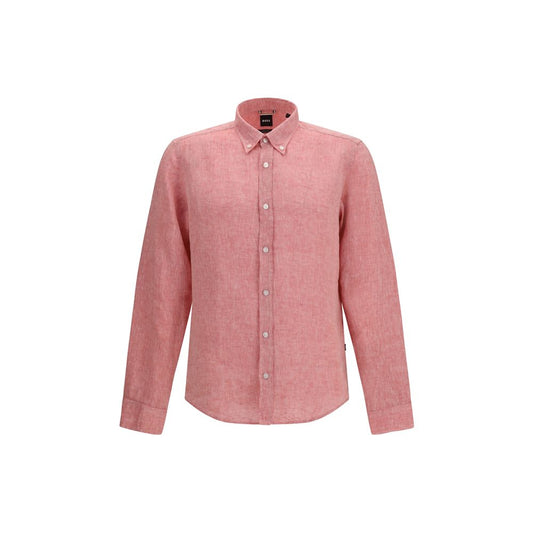 Hugo Boss Black Multicolor Linen Shirt for Men