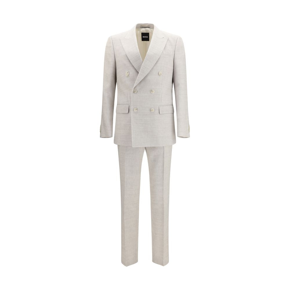 Hugo Boss Black Gray Linen Two-Piece Suit for Men