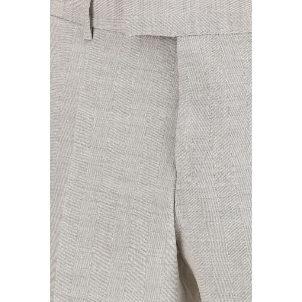 Hugo Boss Black Gray Linen Two-Piece Suit for Men