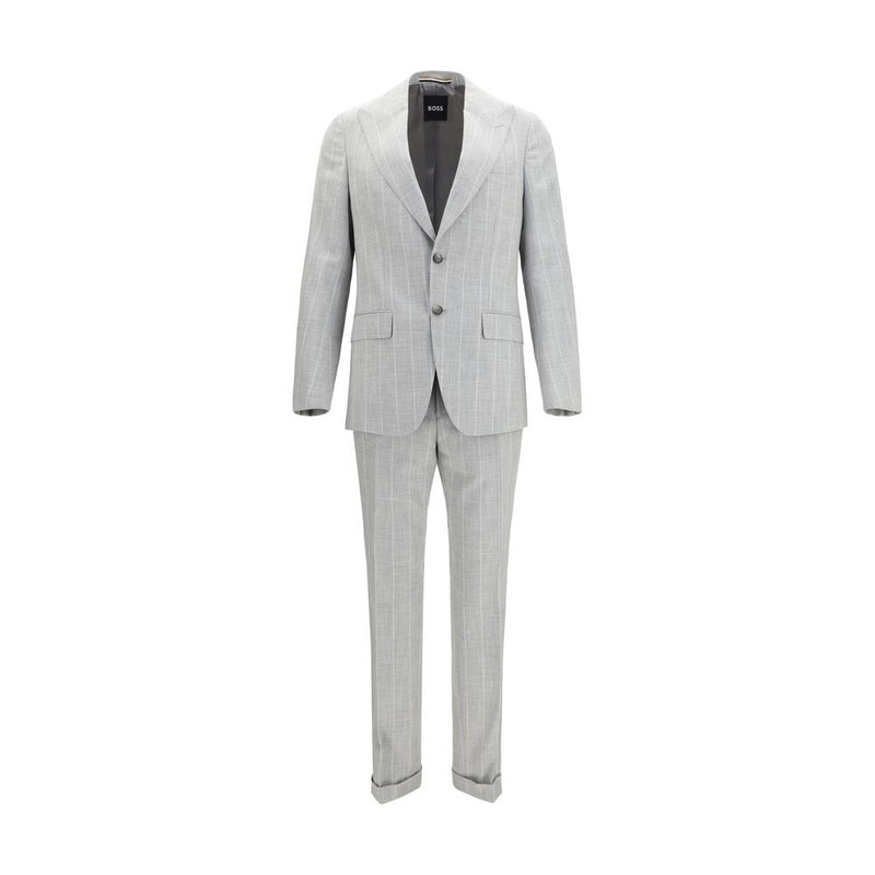 Hugo Boss Black Gray Cotton Two-Piece Suit for Men