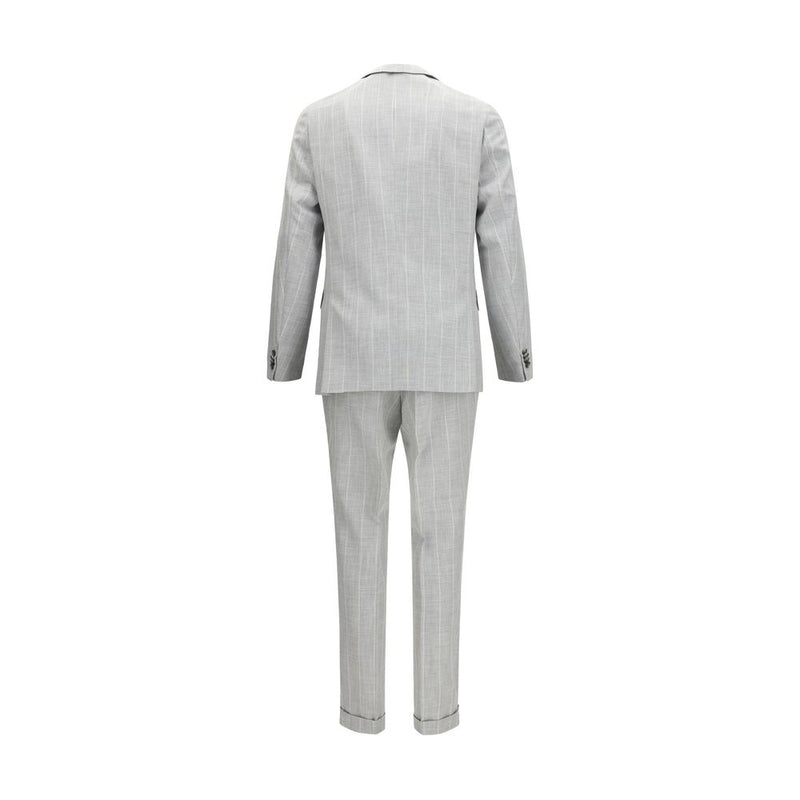 Hugo Boss Black Gray Cotton Two-Piece Suit for Men