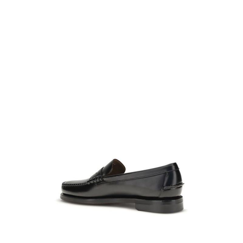 Sebago Black Calf Leather Bos Taurus Slip-On Loafers