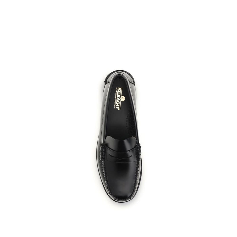 Sebago Black Calf Leather Bos Taurus Slip-On Loafers