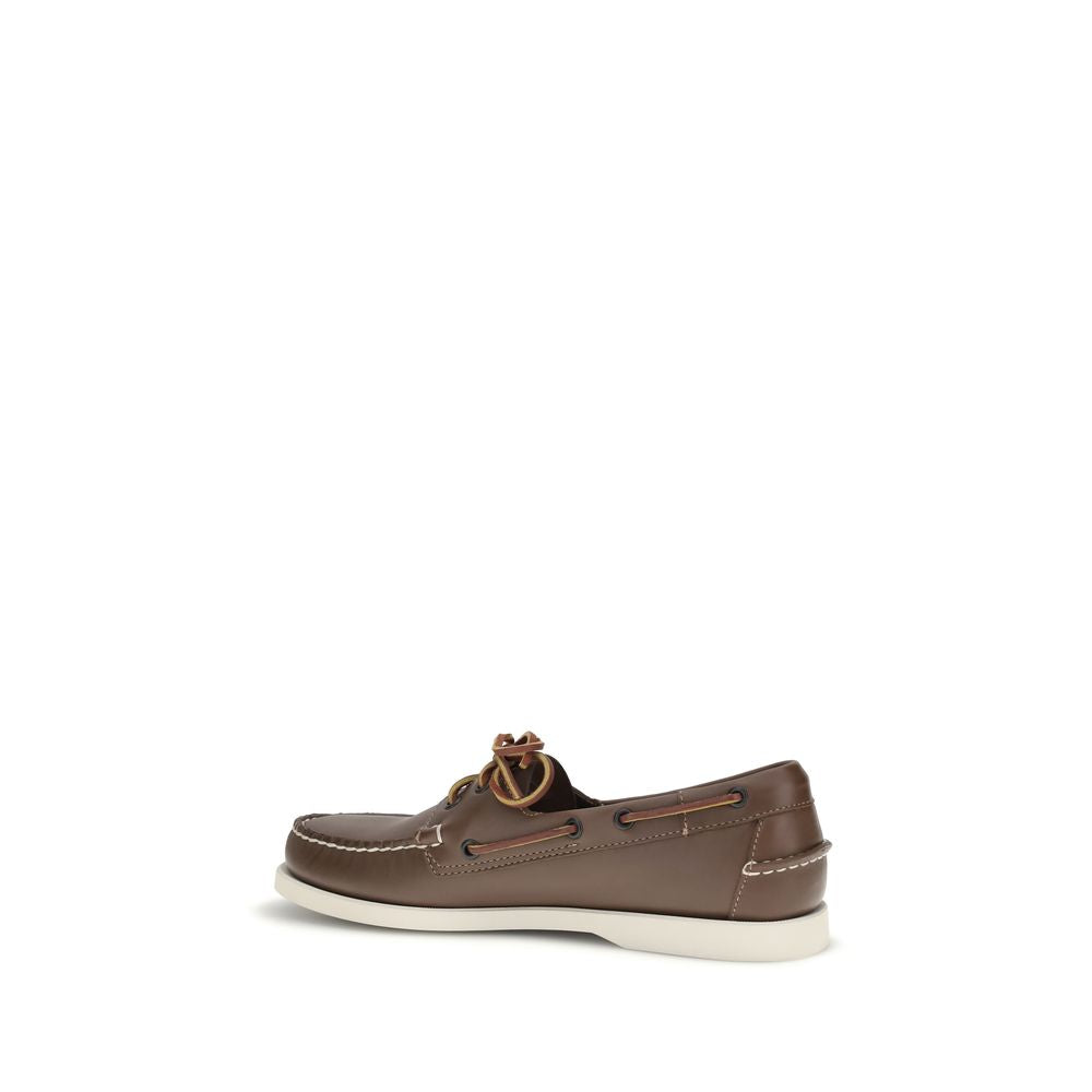 Sebago Brown Calf Leather Bos Taurus Loafers for Men